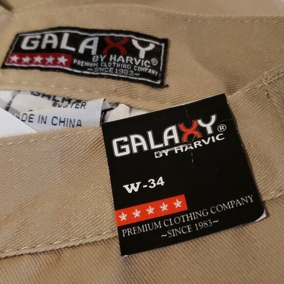 Khaki 6 Pocket Cargo Shorts  Waist 34, 13" Inseam Galaxy by Harvick NEW - Picture 5 of 7